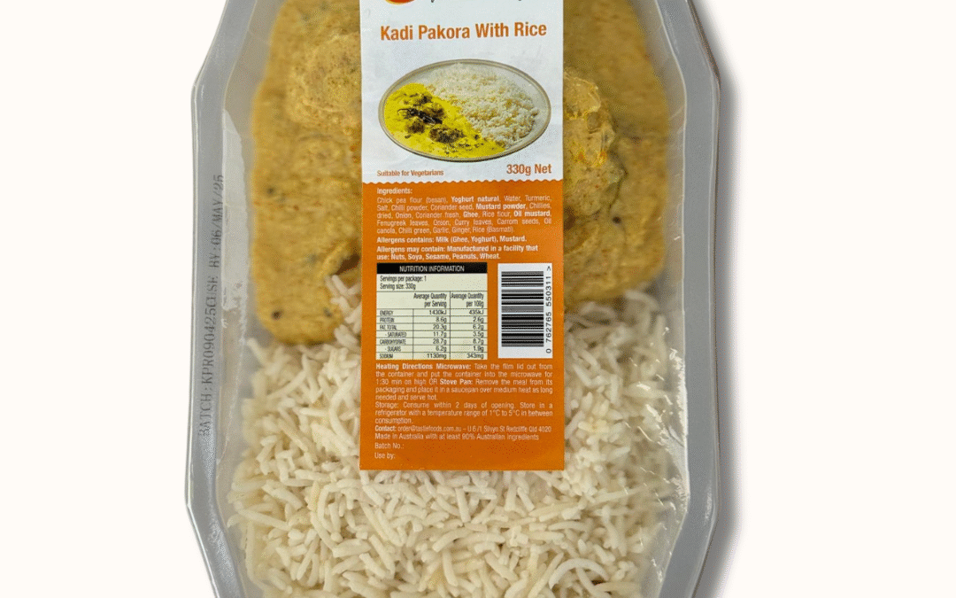 Rice and Kadi Pakoda / Rice with Yogurt Curry and Dumplings